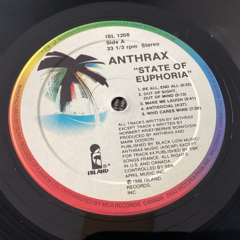 ANTHRAX = STATE OF EUPHORIA (CDN 1988) (USED)