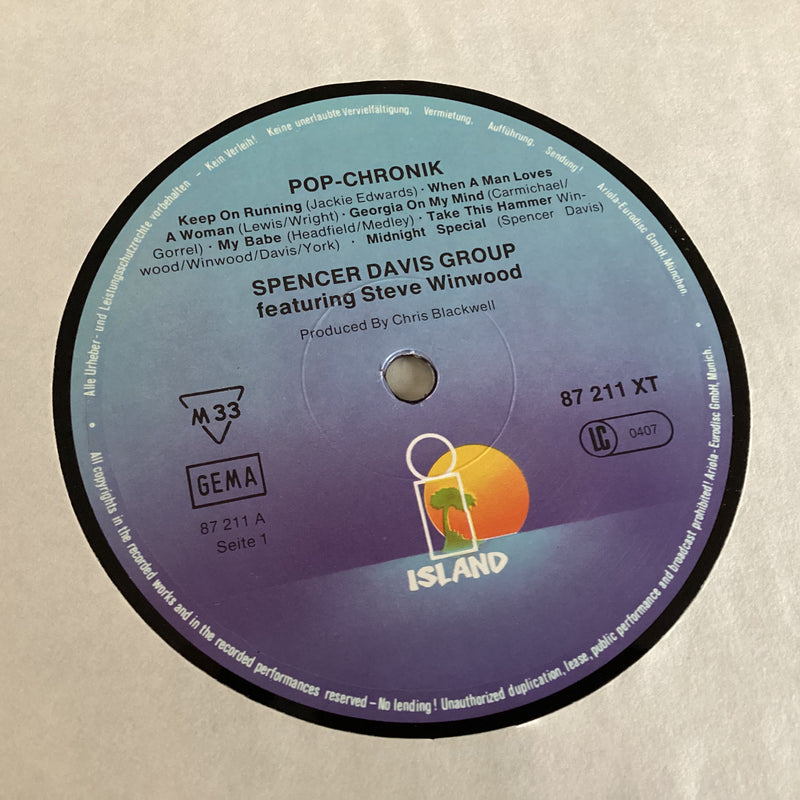 DAVIS, SPENCER GROUP FEAT. STEVE WINWOOD = POP CHRONIK (GERMANY REISSUE) (USED)