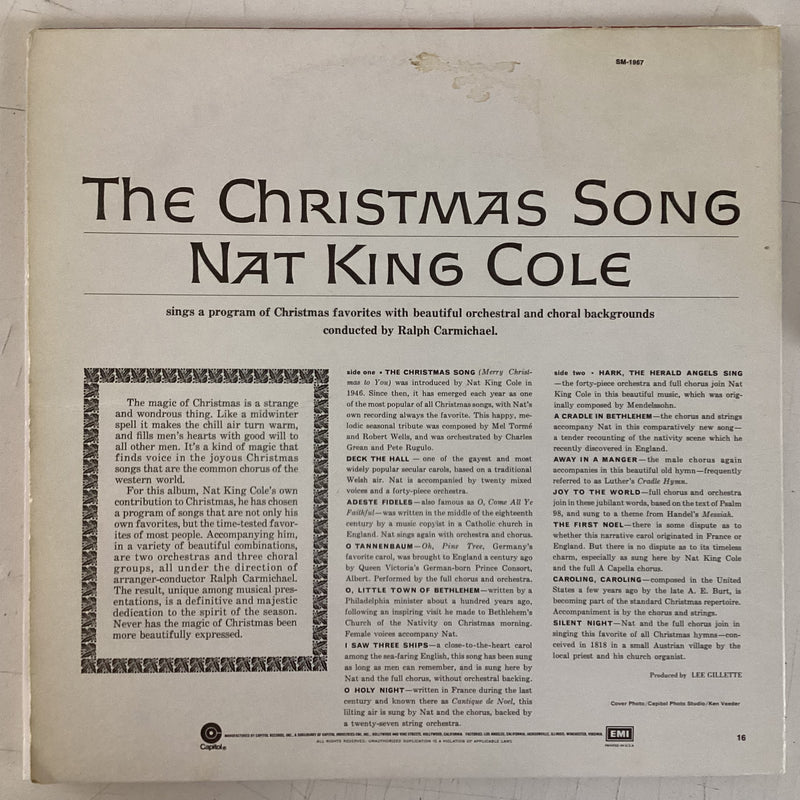 COLE, NAT KING = CHRISTMAS SONG (US 1970’S REISSUE) (USED)