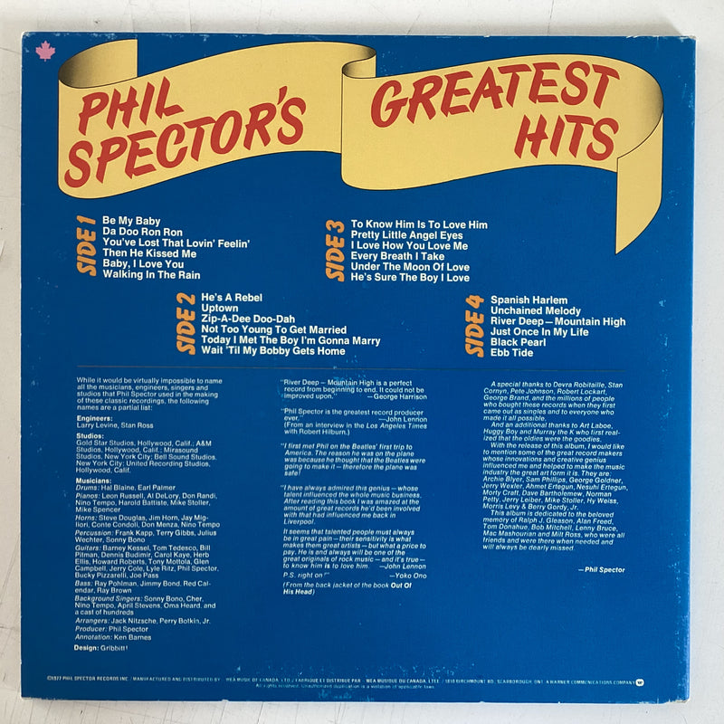 PHIL SPECTOR’S GREATEST HITS (CDN 1977) (USED)